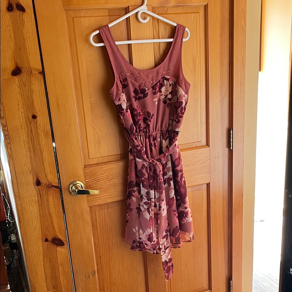 LC Lauren Conrad Asymmetrical Dress - Mauve Floral